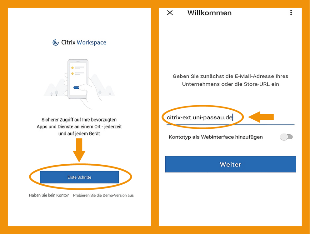 Android Citrix Workspace App step 2