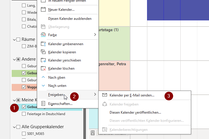 Kalender per E-Mail senden - Outlook Desktop App