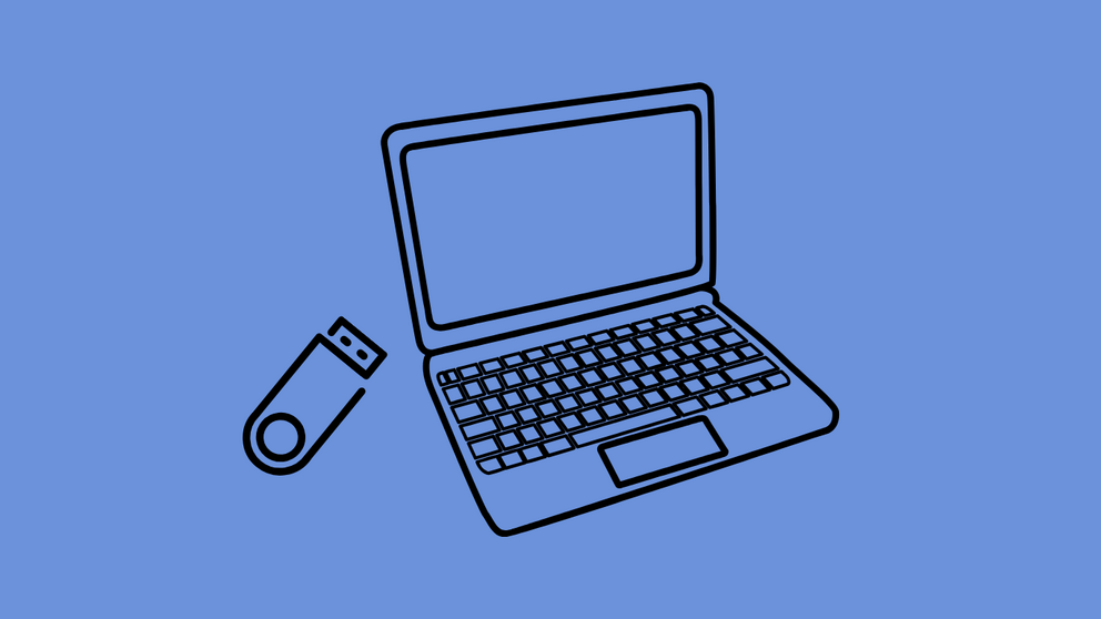 Laptop mit Sicherheitsschlüssel