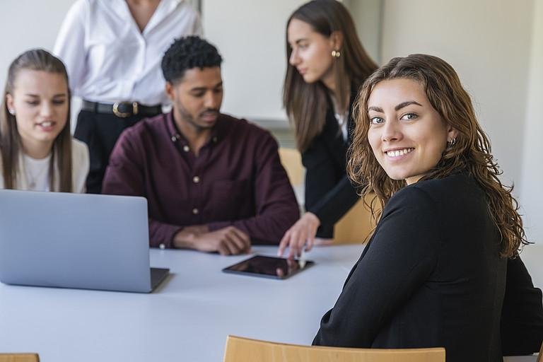 Students studying together