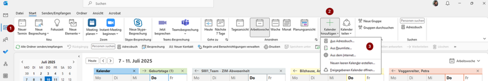 Kalender hinzufügen