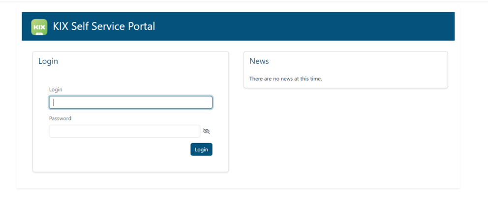 Anmeldemaske Self-Service-Portal