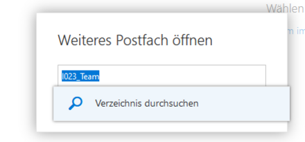 Weiteres Postfach zum öffnen suchen