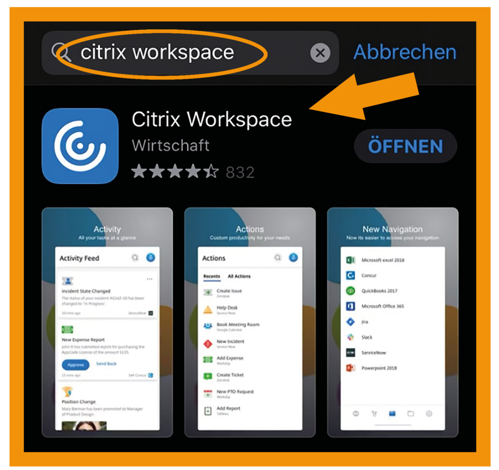 iOS Citrix Workspace App step 1