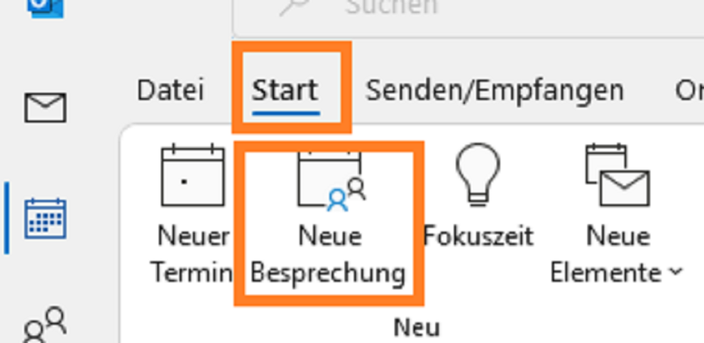 Kalender - neue Besprechung anlegen