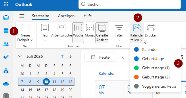 Kalender Teilen Outlook online