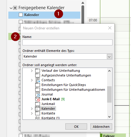 Kalender anlegen - Option 2